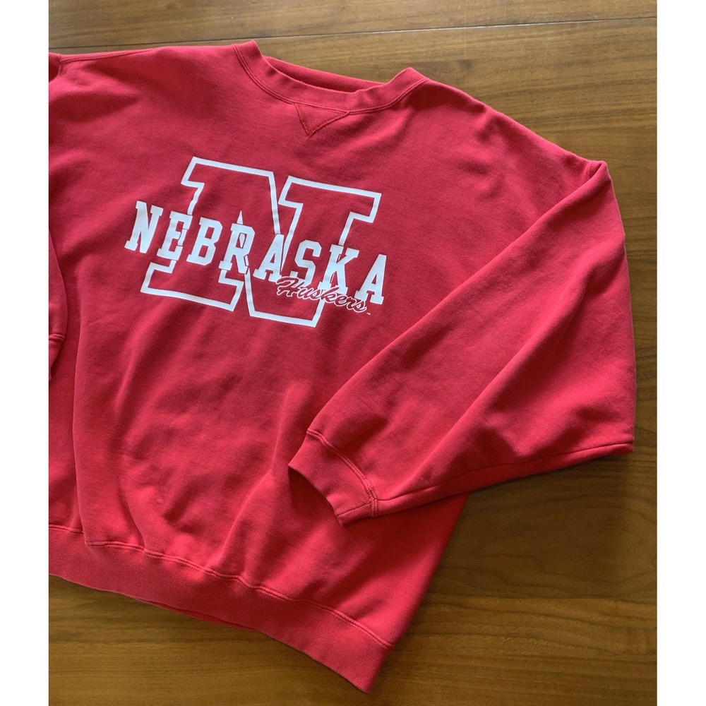 Vintage 90s Nebraska Cornhuskers Sweatshirt MensXXL Red Gear Big Cotton Football